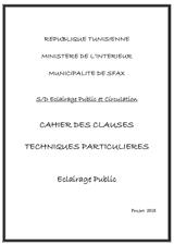 Cahier des Clauses Techniques Particulières (CCTP) - Rénovation de l'éclairage public et installation d'un système télégestion au quartier ben Achour