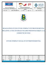 Rapport d'étude d'impact environnemental et social du projet de centrale photovoltaïque