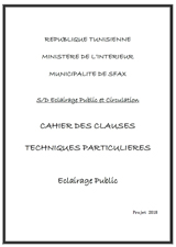 Cahier des Clauses Techniques Particulières (CCTP) - Rénovation de l'éclairage public et installation d'un système télégestion au quartier ben Achour