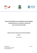 Cahier des Clauses Techniques Particulières (CCTP) de la centrale photovoltaïque de Bechka