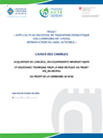 Cahier Des Charges :  Acquisition De Logiciels, Des Équipements Informatiques  Et Assistance Technique Pour La Mise En Place Du Projet Sig_Municipal  Au Profit De La Commune De Sfax