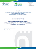 Cahier Des Charges :  Projet De Rénovation Du Réseau D'éclairage Public Du Carré Central De La Commune De Hammam-Lif